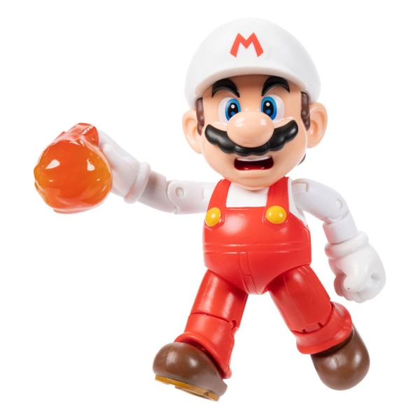 World of Nintendo Minifiguren Super Mario (Wave 41) "Fire Mario with Fireball Accessory" von Jakks